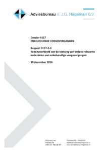 Rekenvoorbeeld van de toetsing van enkele relevante onderdelen van enkelvoudige voegovergangen