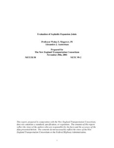 Evaluation of asphaltic expansion joints