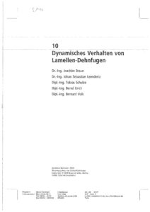 2009 dynamisches verhalten von lamellen dehnfugen (beitrag im stahlbaukalender)