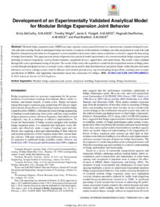 2015 development of an experimental analytical model for modular bridge expansion joint behavior