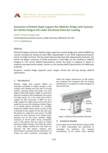 Evaluation of bolted single support bar modular bridge systems for infinite fatique life