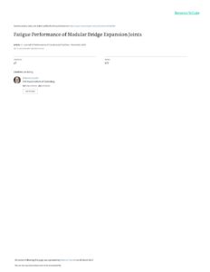 2003 fatigue performance of modular bridge expansion joints