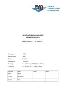 Handleiding afweegmodel voegovergangen