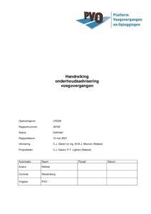 Handreiking onderhoudsadvisering voegovergangen