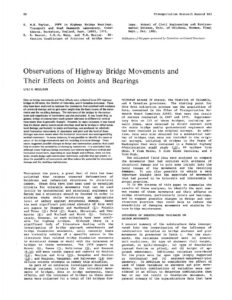 1983 observations of highway bridge movements and their effect on j&b