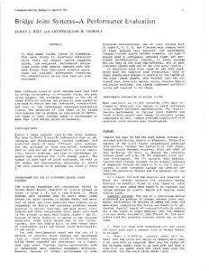 Bridge joint systems performance evaluation (trr990 minnesota)