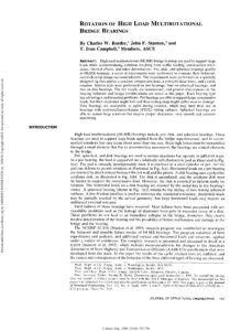 Rotation of high load multirotatinal bridge bearings