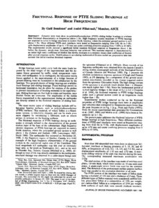 Frictional response of ptfe sliding bearings at high frequencies
