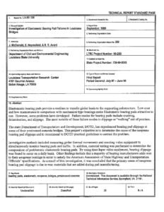 1999 ltrc investigation of elastomeric bearing pad failures
