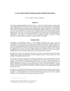 Cyclic behavior of high damping rubber bearings