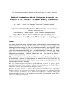 Design criteria of the seismic dissipation system for the viaducts of the caracas