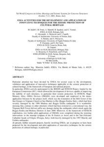 Enea activities for the development and application of innovative techniques for the seismic protection...