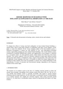 Seismic response of buildings with isolation & supplmental dissipantion at the base