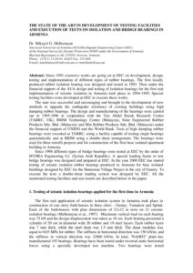 The state of the art in development of testing facilities and execution of tests on bridge bearings