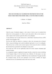 The use of hydraulic dampers for the protection of the structures from the seismic risk