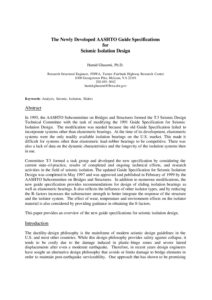 The newly developed aashto guide specifications for seismic isolation design