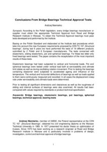 Conclusions from bridge bearings technical approval tests