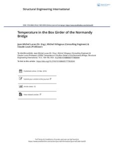 2005 temperature in the box girder of the normandy bridge