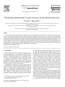 Pot bearings behavior after 32 years of service in situ and laboratory tests