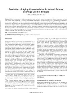 2009 prediction of aging characteristics in natural rubber bearings