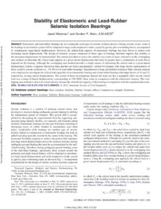2012 stability of elastomeric and lead rubber