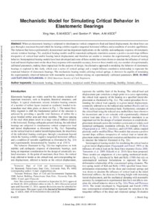 2014 (asce) mechanistic model for sumulating critical behavoir in elastomeric bearings