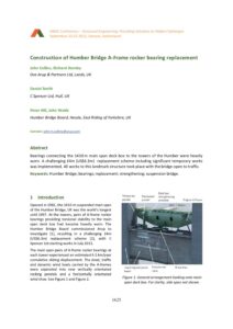 Construction of humber bridge a frame rocker bearing replacement