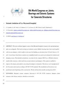 Seismic isolation of la 2 meynard hospital
