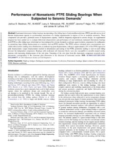 2016 (asce)be.1943 5592.0000777 performance of nonseismic ptfe sliding bearings when subjected to seismic demands