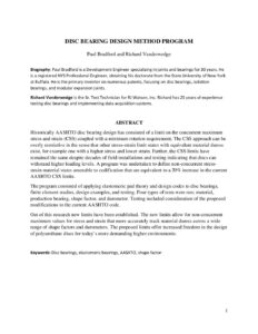 Disc bearing design method program
