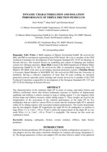 Dynamic characterization and isolation performance of triple friction pendulum