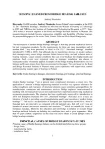 Lessons learned from bridge bearing failures