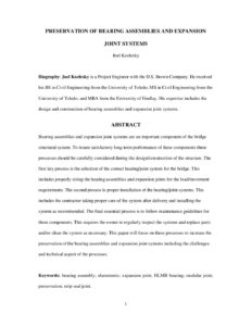 2016 preservation of bearing assemblies and expansion joints