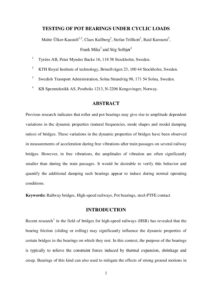 Testing of pot bearings under cyclic loads