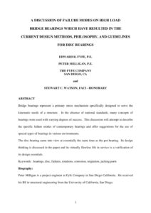 A discussion of failure modes on high load bearings