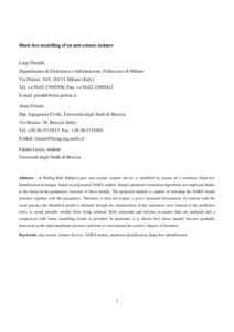 Black box modelling of an anti seismic isolator