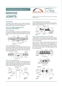 Current practice sheet no.5 bridge joints