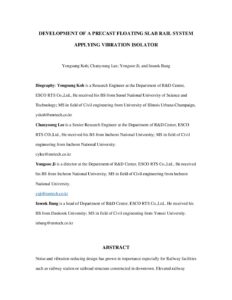 Development of a precast floating slab rail system applying vibration isolator