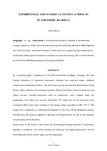 Experimental and numerical investigations on elastomeric bearings