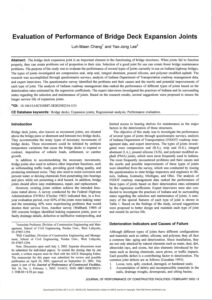 Evaluation of performance of bridge deck expansion joints
