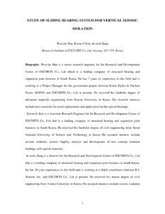Study of sliding bearing system for vertical seismic isolation
