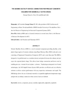 The seismic ductility device connection for precast concrete