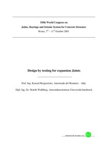 Design by testing for expansion joints