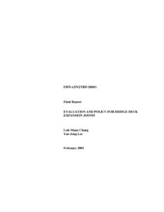 Evaluation and policy for bridge deck expansion joints