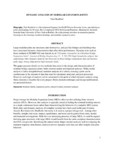 Dynamic analysis of modular expansion joints
