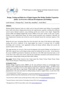 Design, testing and behavior of single support bar bridge modular expansion joints