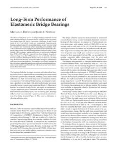 1999 long term performance of elastomeric bridge bearings